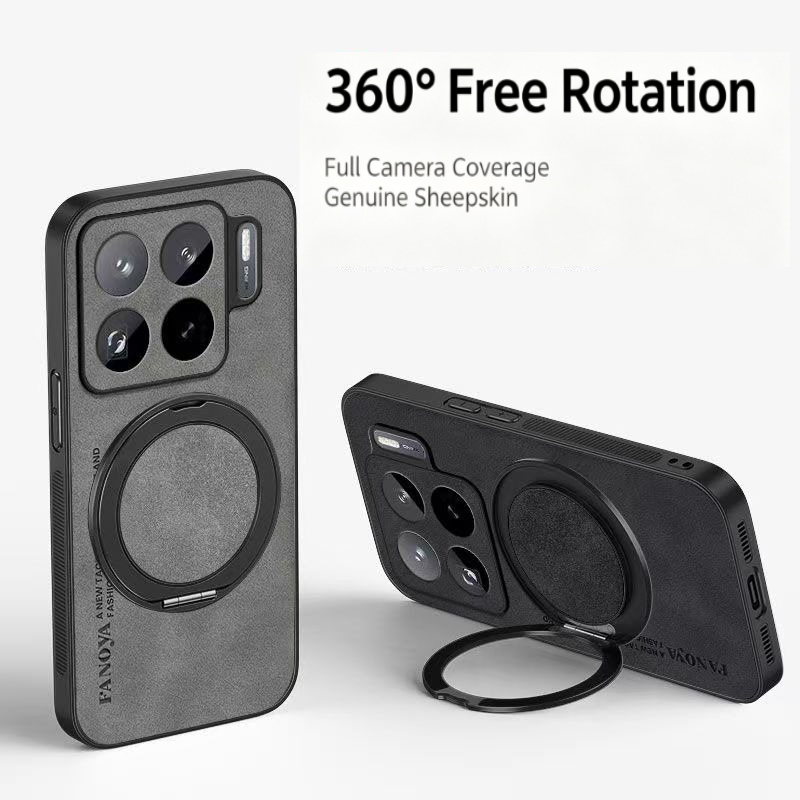 Kickstand Adjustable - Étui de téléphone magnétique en cuir